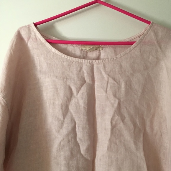 LEMONWOOD Pale Pink Linen Oversized Cuff Sleeve Blouse S M L XL One Size - Picture 3 of 7